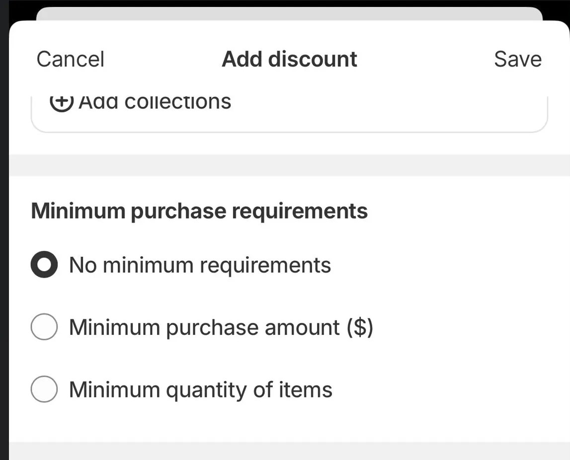 Step 6: Set Minimum Purchase Requirements